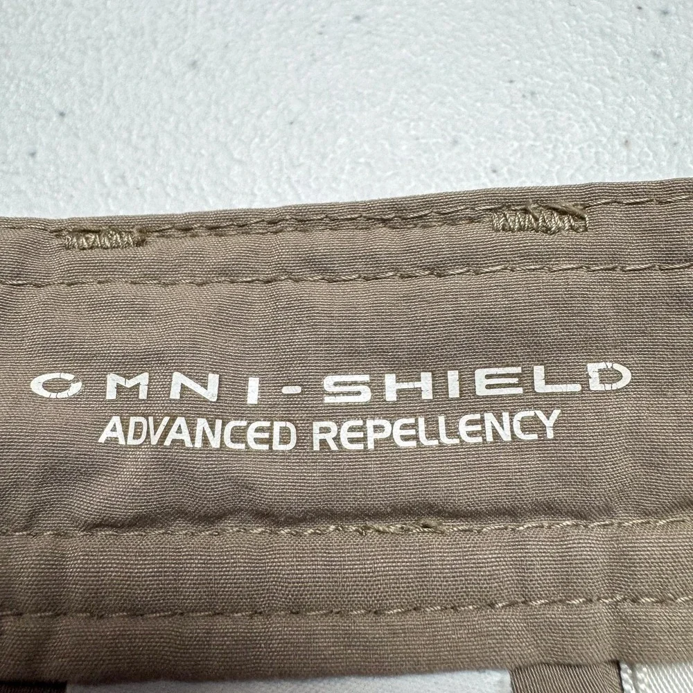 Columbia Pants Mens Medium 32L Khaki Titanium Omni-Shield Hiking Cargo‎ 34x32